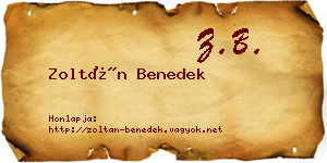 Zoltán Benedek névjegykártya