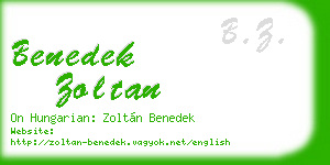 benedek zoltan business card